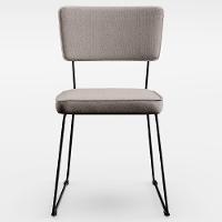 Kit 06 Cadeiras Estofada Para Sala De Jantar Base Aço Bege - 5