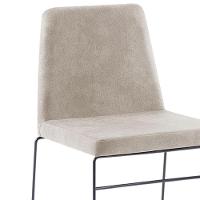 Cadeira Estofada Base Em Aço F41 Camurça Bege Dmobiliario Bege - 3