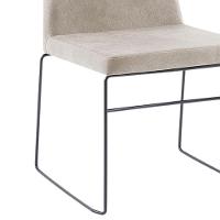 Cadeira Estofada Base Em Aço F41 Camurça Bege Dmobiliario Bege