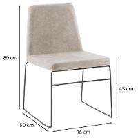 Cadeira Estofada Base Em Aço F41 Camurça Bege Dmobiliario Bege - 5