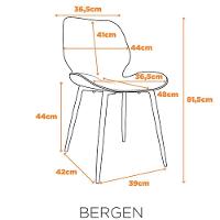 Kit 4 Cadeiras Bergen Fratini Revestida Em Poliuretano (pu) Cor Caramelo Base Em Aço Preto - 2