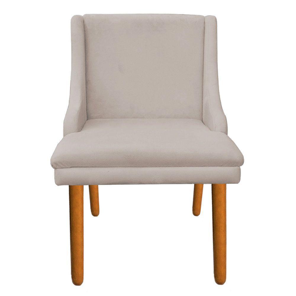 Cadeira de Jantar Liz Suede Bege - Drossi - 4