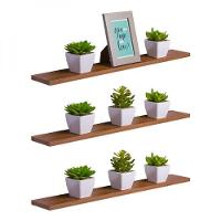 Kit 3 Prateleiras 70 X 15cm Freijó Suporte Invisível - 1