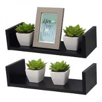 Kit 2 Prateleiras U 40 X 20cm Preta Suporte Invisível - 2