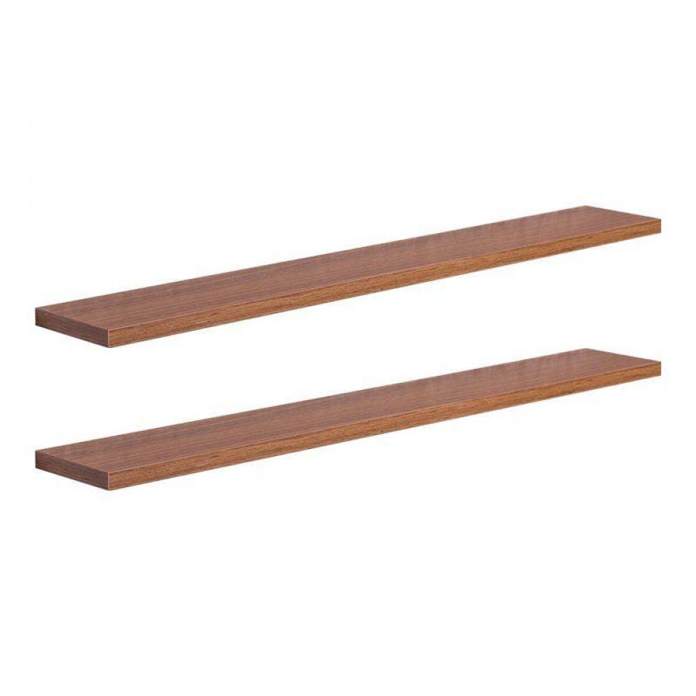 Kit 2 Prateleiras 70 X 10cm Freijó Suporte Invisível - 3