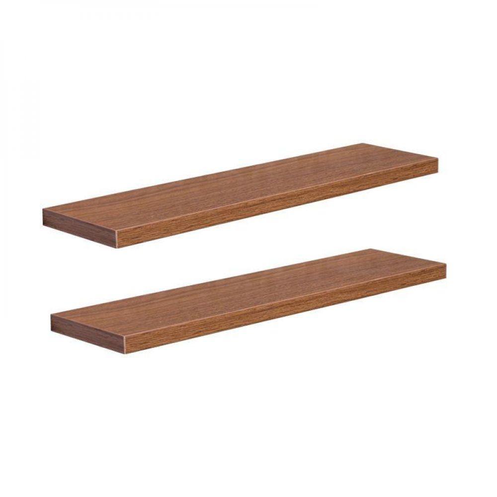 Kit 2 Prateleiras 60 X 15cm Freijó Suporte Invisível - 5