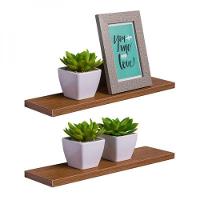 Kit 2 Prateleiras 60 X 15cm Freijó Suporte Invisível - 1