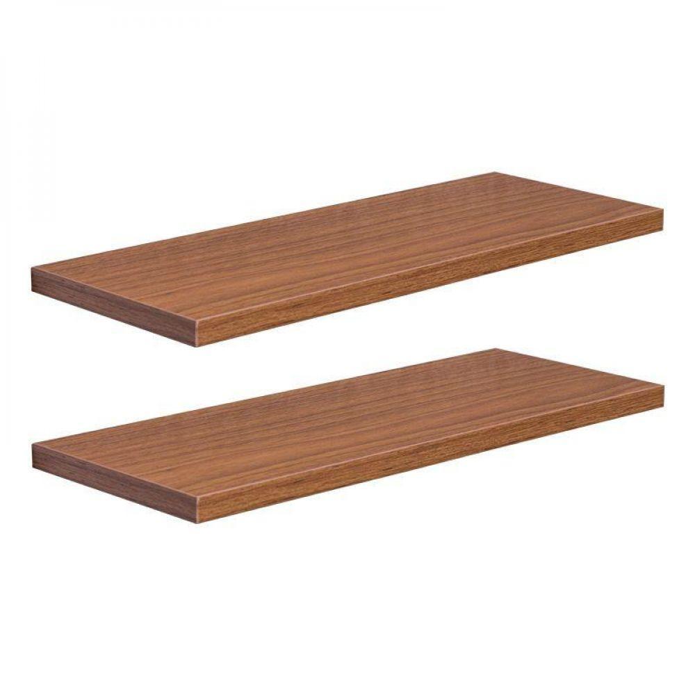 Kit 2 Prateleiras 40 X 10cm Freijó Suporte Invisível - 2