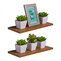 Kit 2 Prateleiras 40 X 10cm Freijó Suporte Invisível - 1