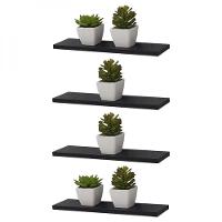 Kit 4 Prateleiras 40 x 20cm Preta Suporte Invisível - 2