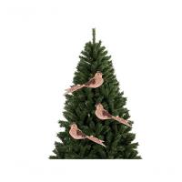 Kit Passarinho Natal Full Glitter Pérolas Rosê 16Cm 3 Un - 2