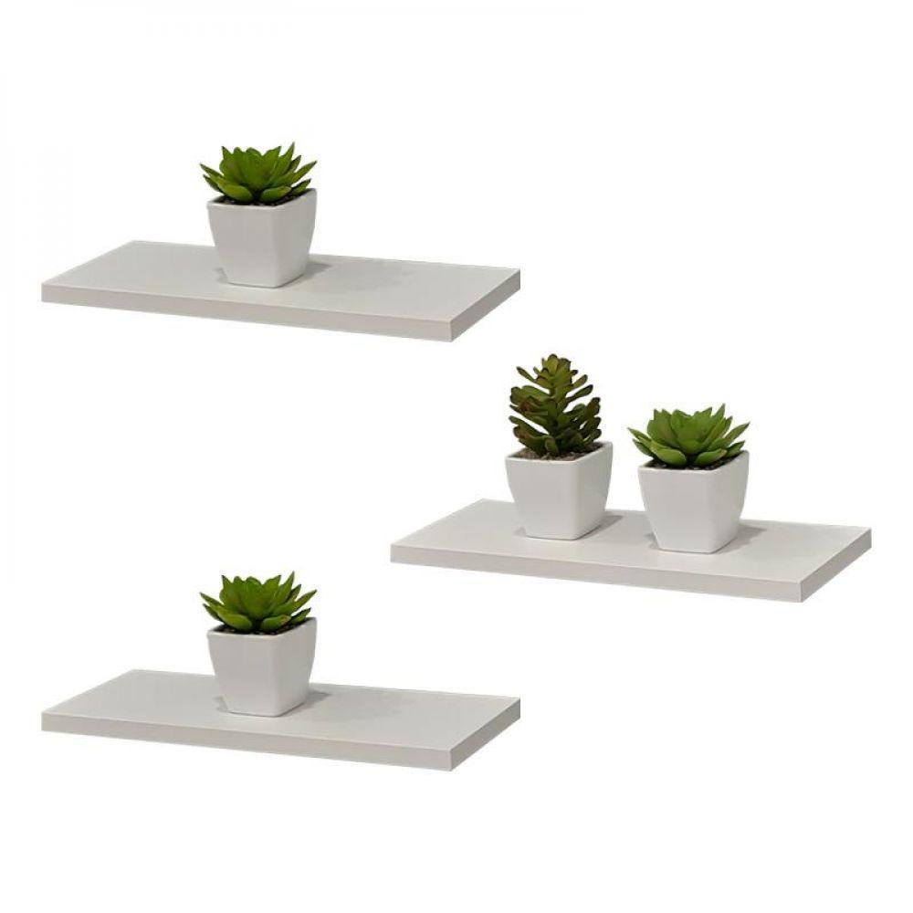 Kit 3 Prateleiras 40 X 20cm Branca Suporte Invisível - 2