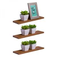 Kit 3 Prateleiras 50 X 20cm Freijó Suporte Invisível - 1