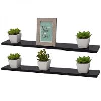 Kit 2 Prateleiras 50 X 20cm Preta Suporte Invisível - 1
