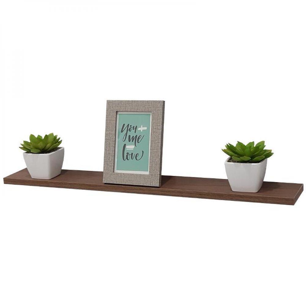 Kit 8 Prateleiras 60 X 20cm Nogal Suporte Invisível - 2