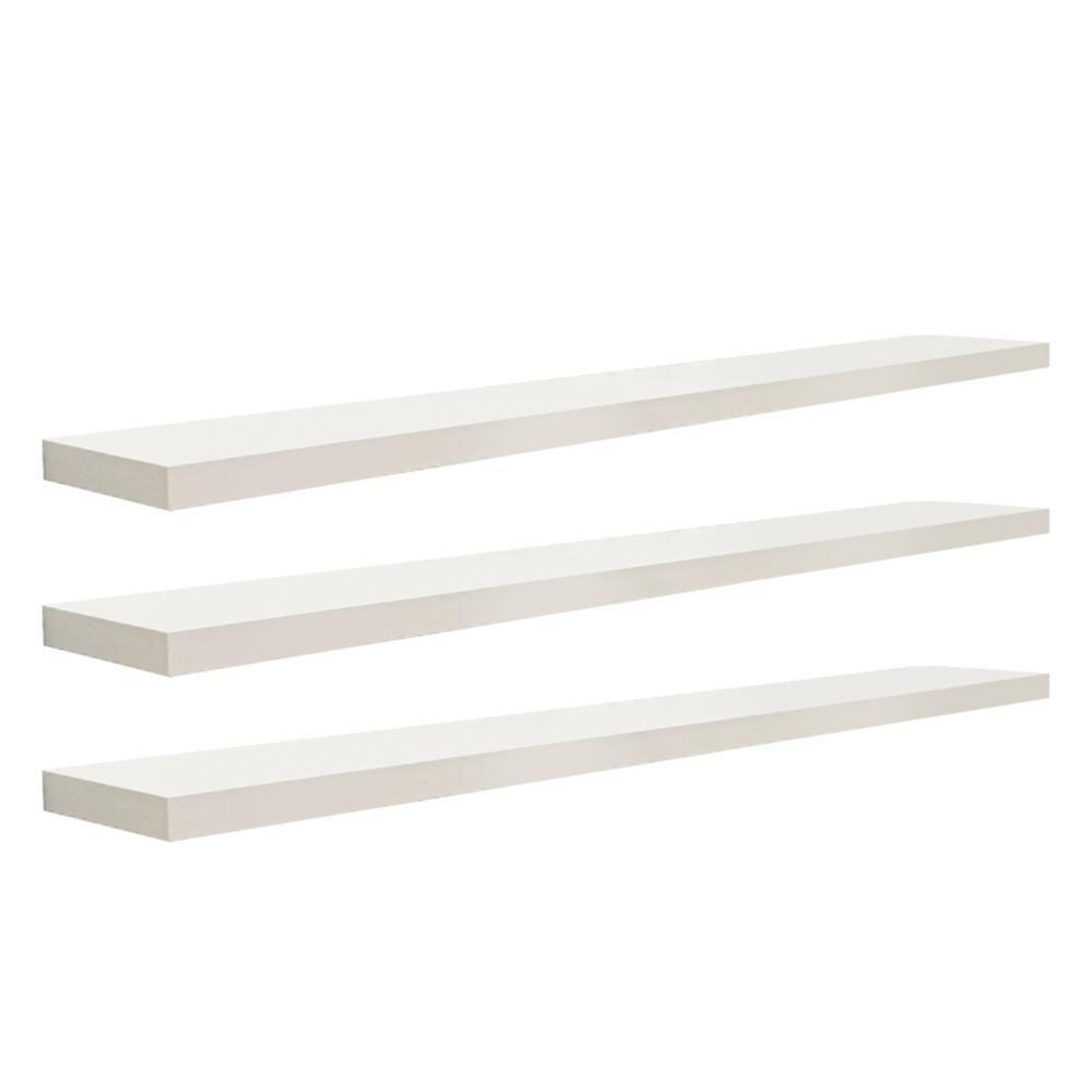 Kit 3 Prateleiras 100 x 15cm Branco Espessura 25mm Invisível - 1