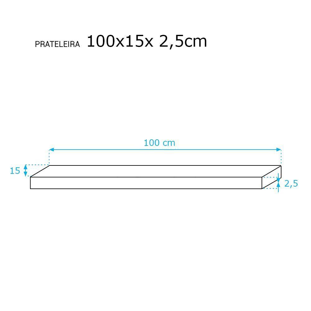 Kit 3 Prateleiras 100 x 15cm Branco Espessura 25mm Invisível - 5