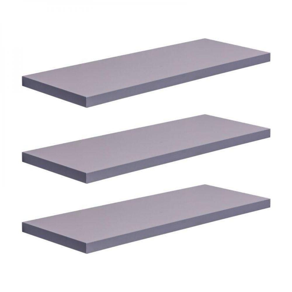 Kit 3 Prateleiras 30 x 15cm Cinza Claro Invisível - 3