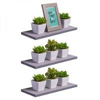 Kit 3 Prateleiras 30 x 15cm Cinza Claro Invisível - 1