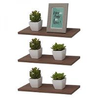 Kit 3 Prateleiras 30 x 10cm Nogal Suporte Invisível - 2