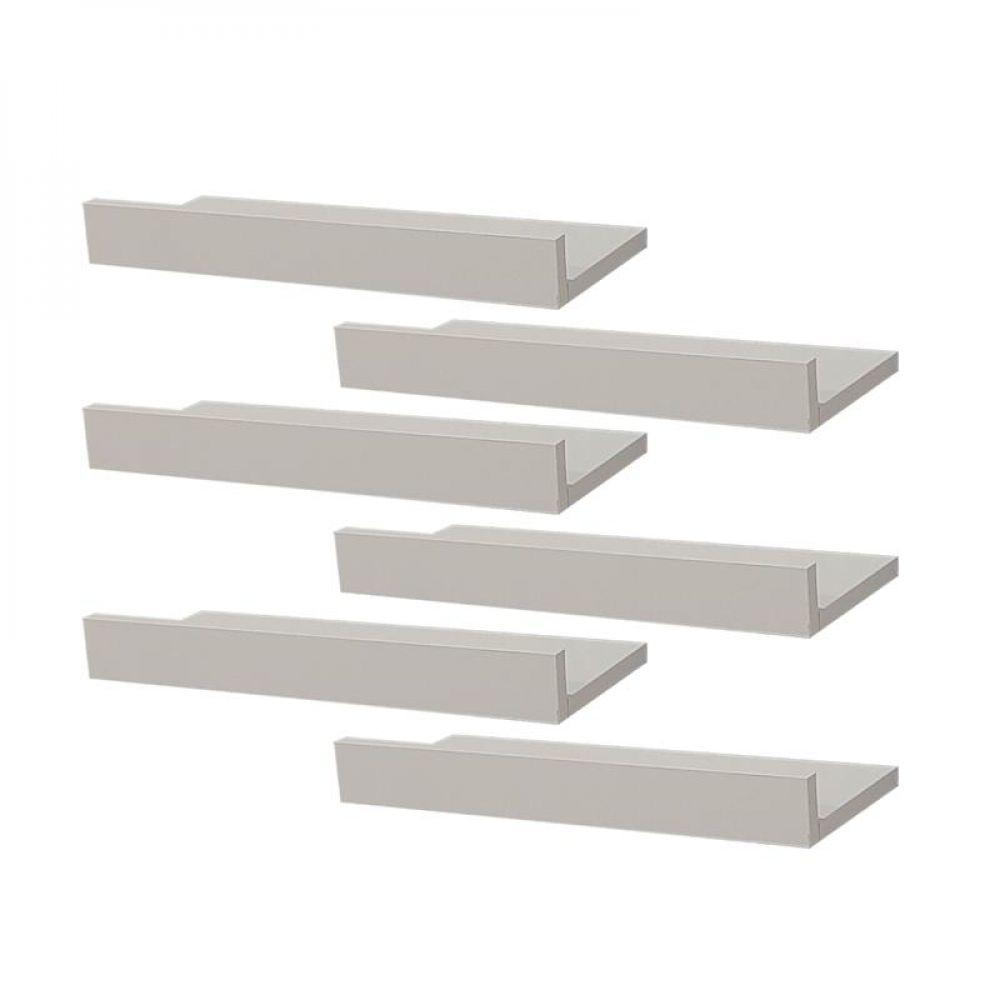Kit 6 Prateleiras Porta Quadros 60 X 10cm Suporte Invisível - 2