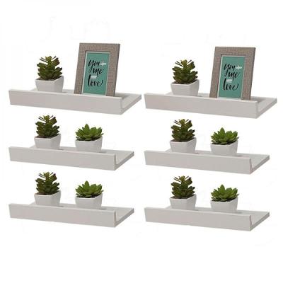 Kit 6 Prateleiras Porta Quadros 60 X 10cm Suporte Invisível