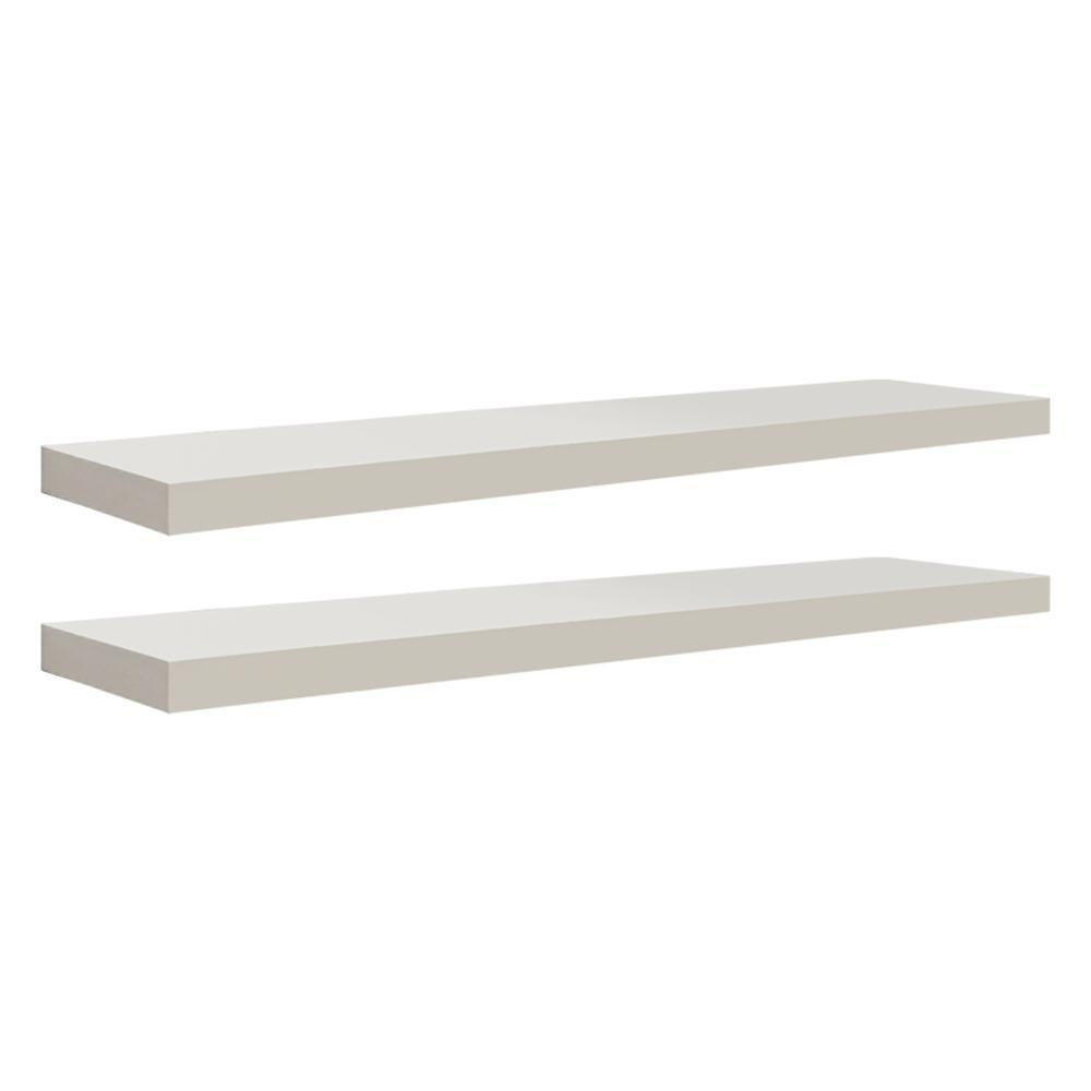 Kit 2 Prateleiras 80 x 20cm Branco Espessura 25mm Invisível - 1
