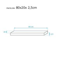 Kit 2 Prateleiras 80 x 20cm Branco Espessura 25mm Invisível - 7