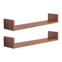 Kit 2 Prateleiras U 90 x 15cm Freijó Invisível - 2