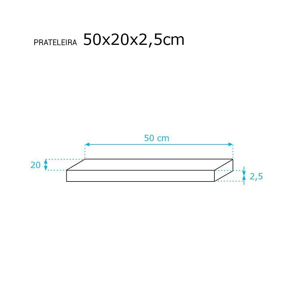 Prateleira 50 x 20cm Branco Espessura 25mm Invisível - 6