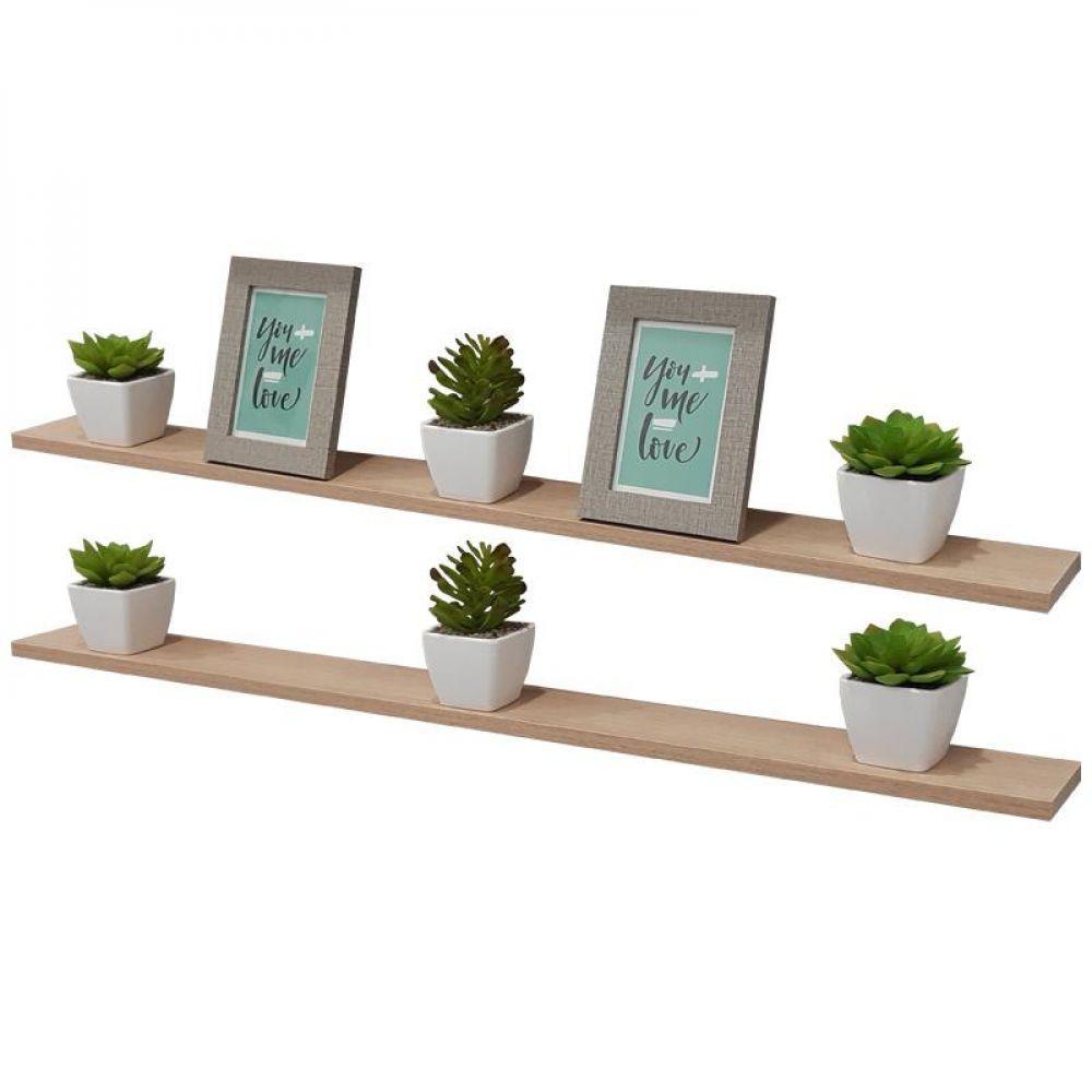 Kit 2 Prateleiras 100 X 20cm Carvalho Suporte Invisível - 2