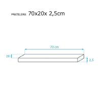 Kit 3 Prateleiras 70 x 20cm Branco Espessura 25mm Invisível