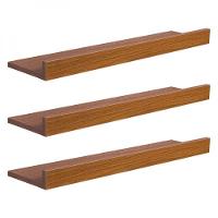 Kit 3 Prateleiras Porta Quadros 80 x 15cm Freijó Invisível - 2