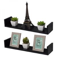 Kit 2 Prateleiras U 100 X 20cm Preta Suporte Invisível - 2