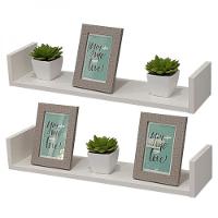 Kit 2 Prateleiras U 80 X 20cm Branca Suporte Invisível - 2