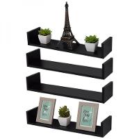 Kit 4 Prateleiras U 60 X 10cm Preta Suporte Invisível - 5