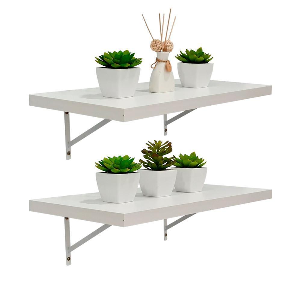 Kit 2 Prateleiras 40 x 30cm Branco Espessura 25mm - 1