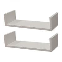 Kit 2 Prateleiras U 40 x 10cm Branca Suporte Invisível - 1