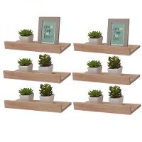 Kit 6 Prateleiras Porta Quadros 60 X 10cm Carvalho Suporte Invisível - 1