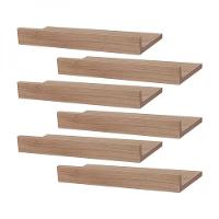 Kit 6 Prateleiras Porta Quadros 60 X 10cm Carvalho Suporte Invisível - 2