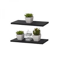 Kit 2 Prateleiras 40 X 20cm Preta Suporte Invisível