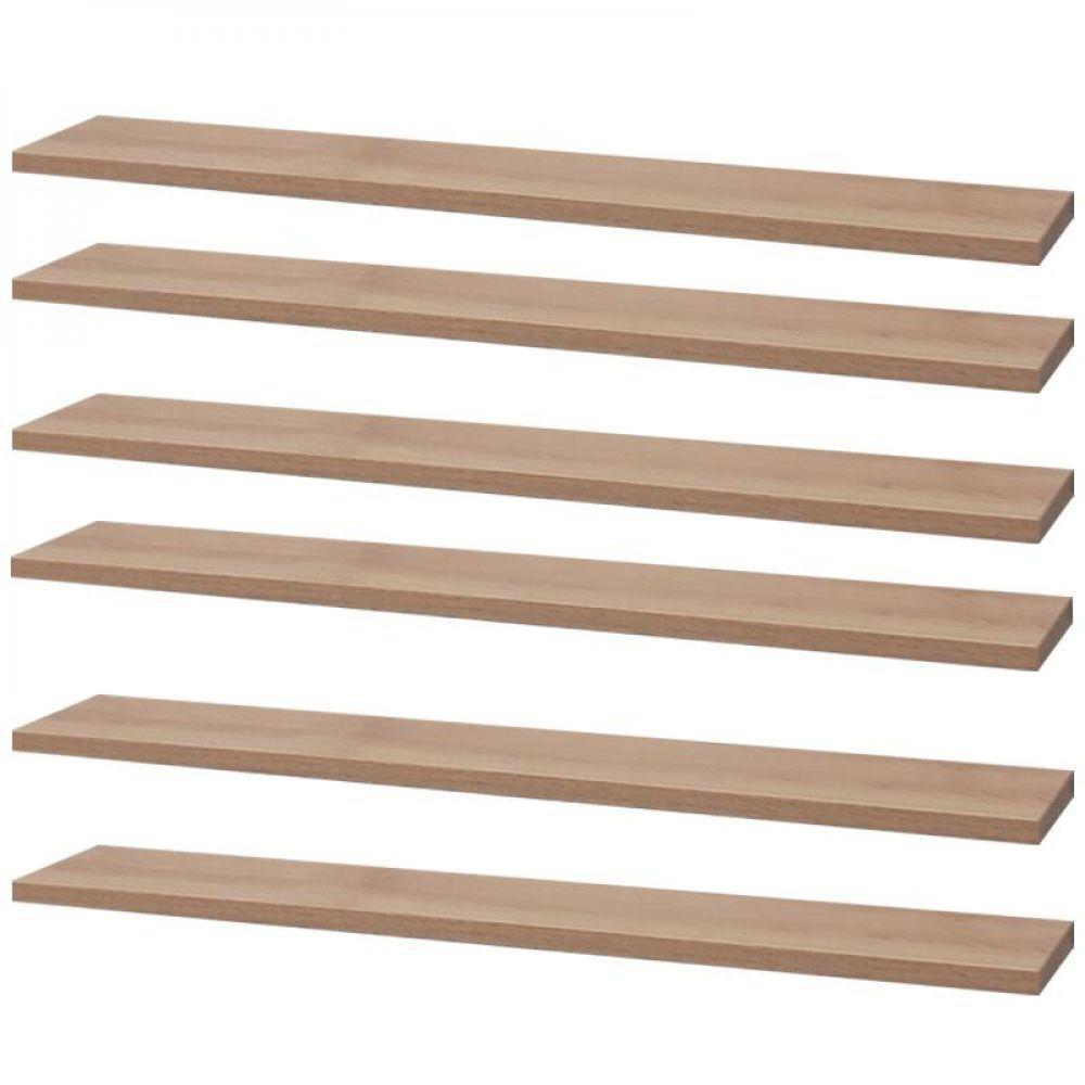 Kit 6 Prateleiras 60 X 20cm Carvalho Suporte Invisível - 1