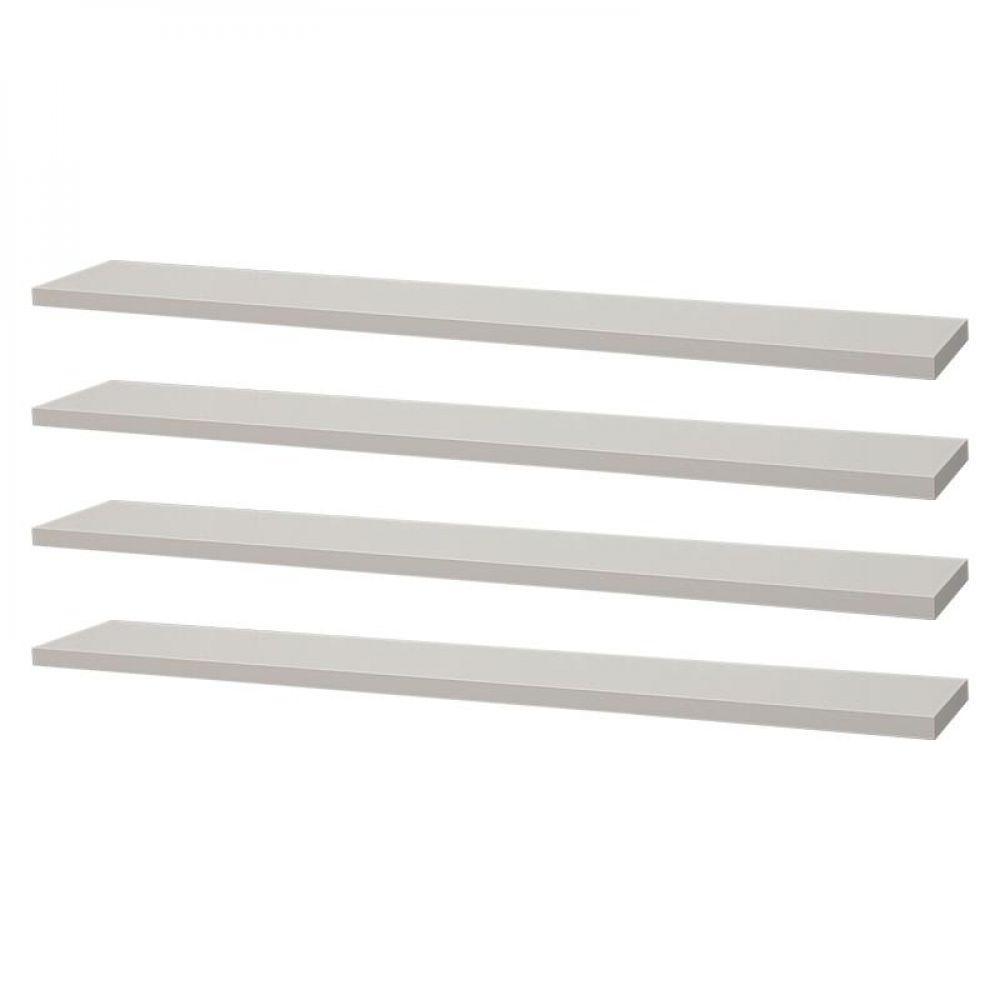 Kit 4 Prateleiras 60 X 10cm Branca Suporte Invisível - 1