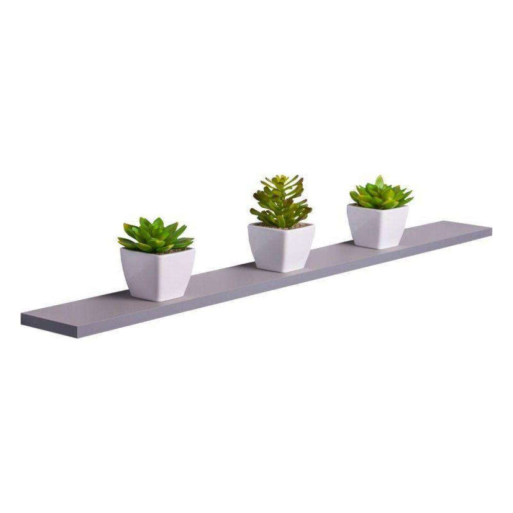 Prateleira 100 X 20cm Cinza Claro Suporte Invisível - 1