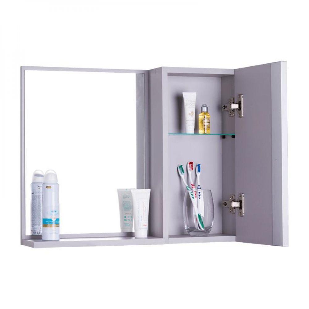 Espelho para Banheiro com Armário Cinza Claro Barra Vertical - 5