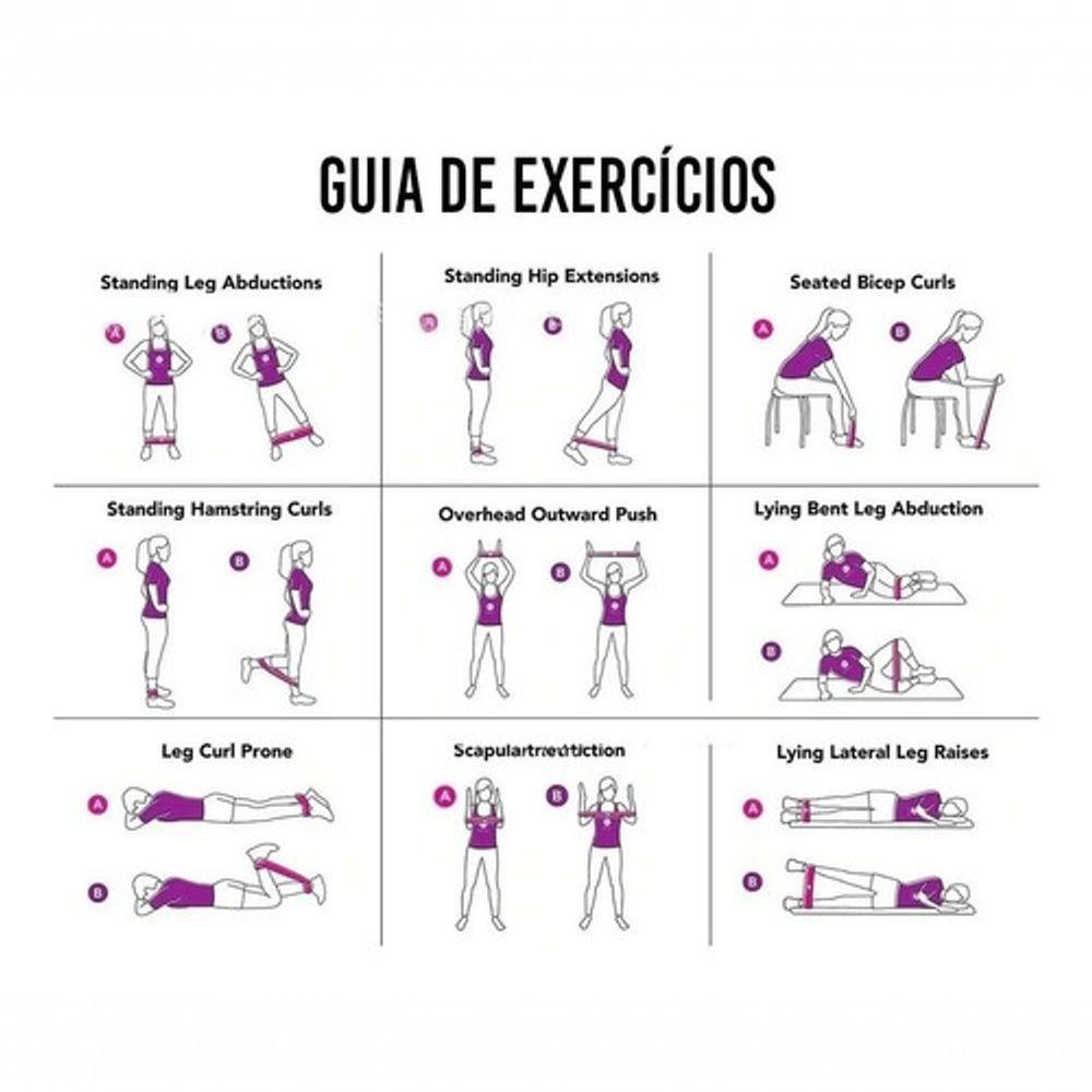 Kit 5 Faixas Elásticas Thera Band Com 5 Níveis Fisioterapia - 2