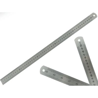 Régua Escolar Metal Aço Inox 50cm