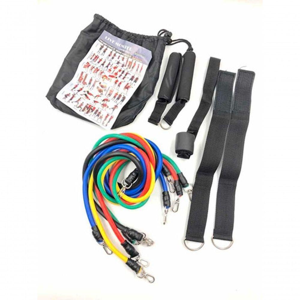 10 Kit Tubing Elástico 11 Itens Treinamento Funcional Pilate - 4