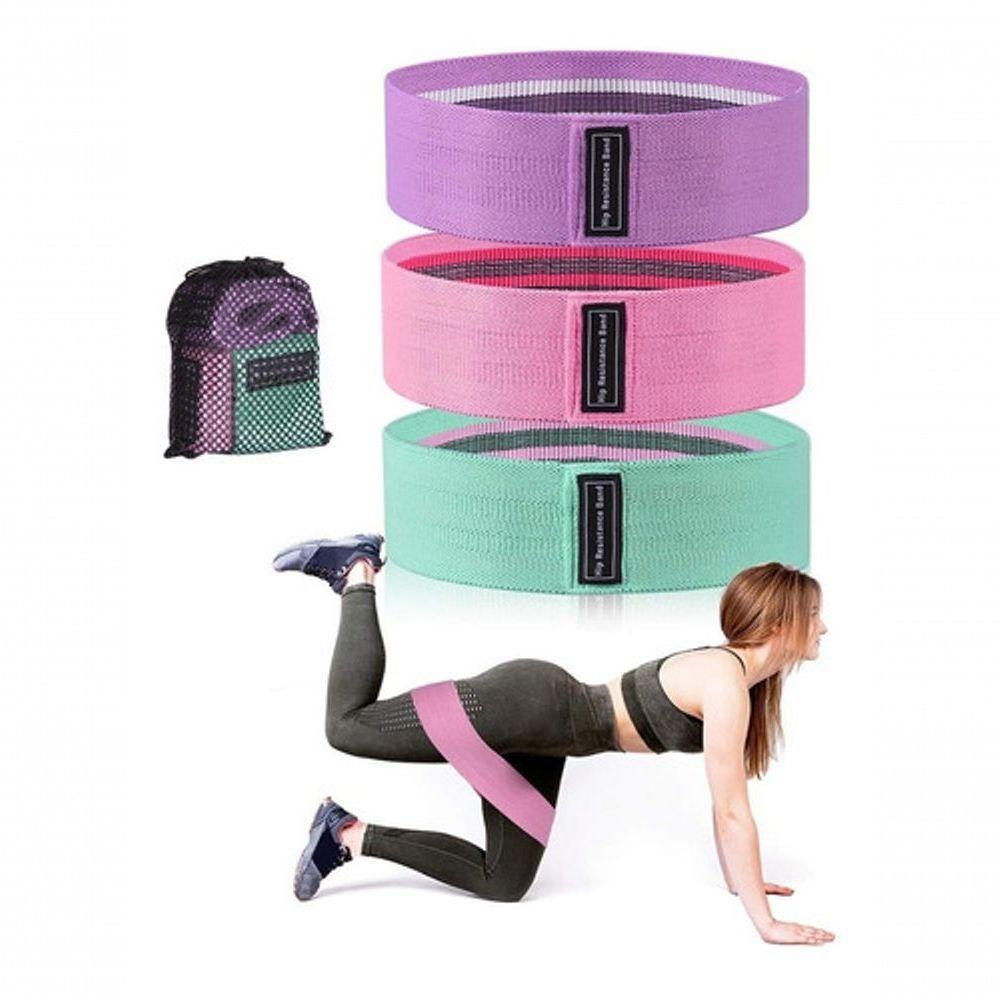 Kit 3 Faixas Elasticas De Exercicios Hip Resistance Bands - 3