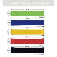 Kit 5 Super Mini Bands Kit Fita Exercicio Para Malhar Exercício Em Casa Elasticos - 3